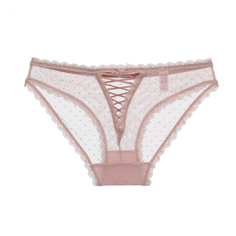 Title 6, Ladies Hollow Cross Ribbon Lace Trim Panties o...