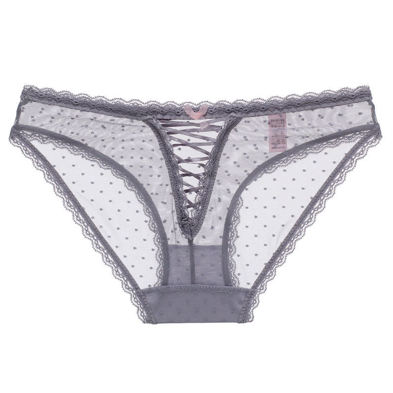 Title 3, Ladies Hollow Cross Ribbon Lace Trim Panties o...