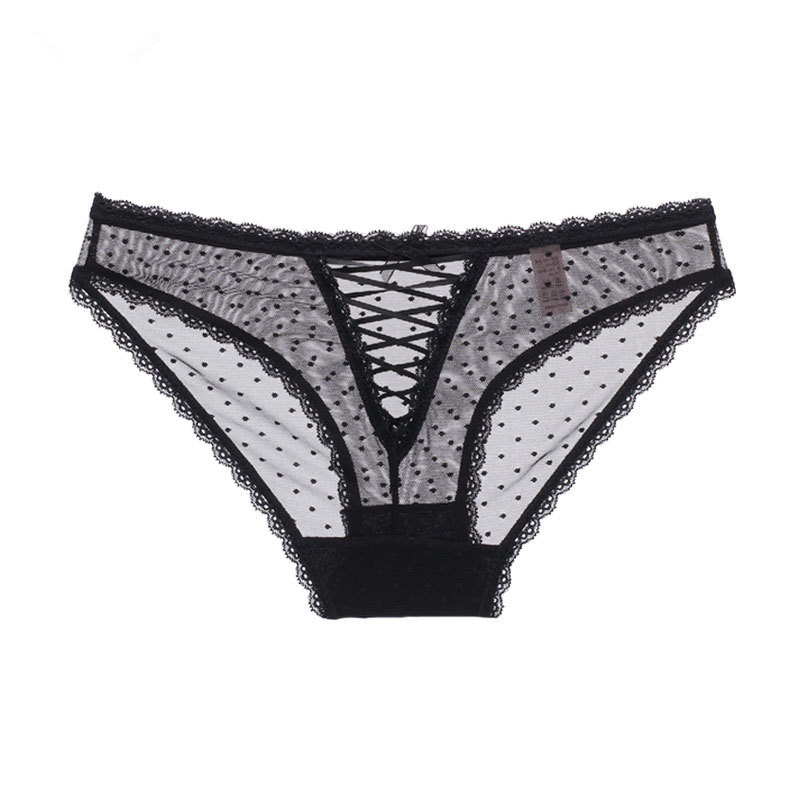 Title 4, Hollow Cross Ribbon Lace Trim Panties Ladies