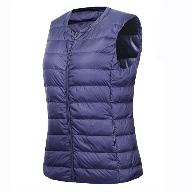 Lightweight Down Jacket Women's Vest, Fall And Winter CollarlessPlus Size Down Vest