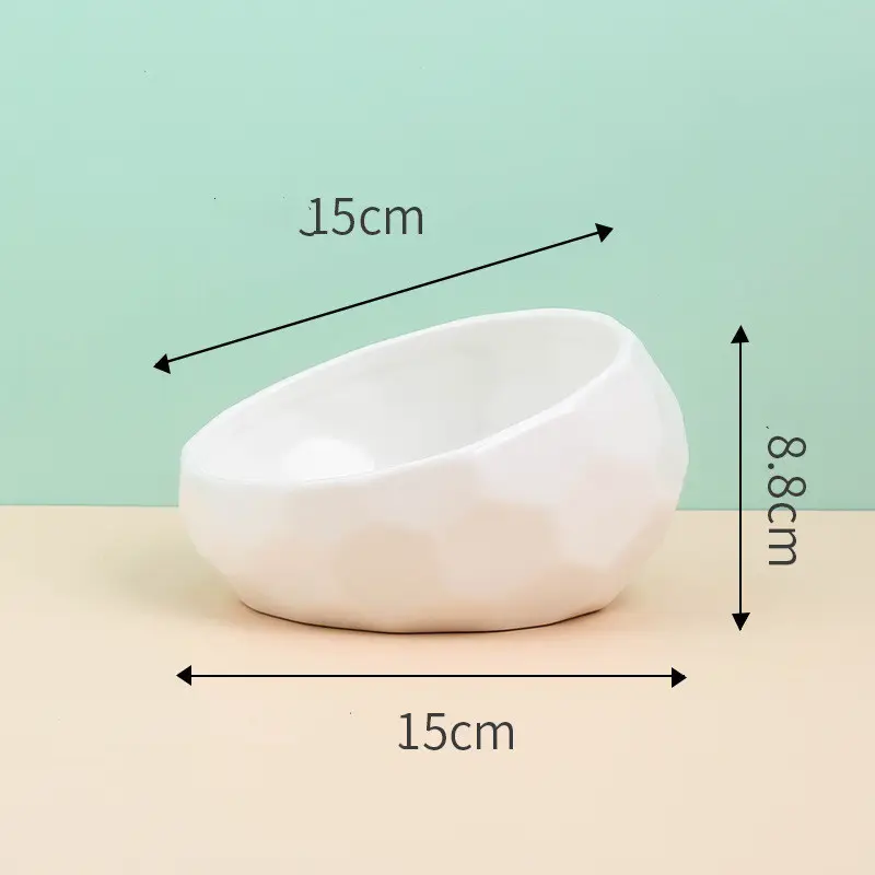 Pet Supplies Bowl Ceramic Cat Dog Oblique