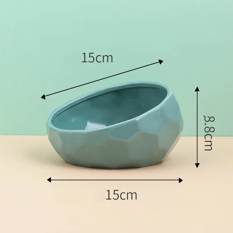 Pet Supplies Bowl Ceramic Cat Dog Oblique