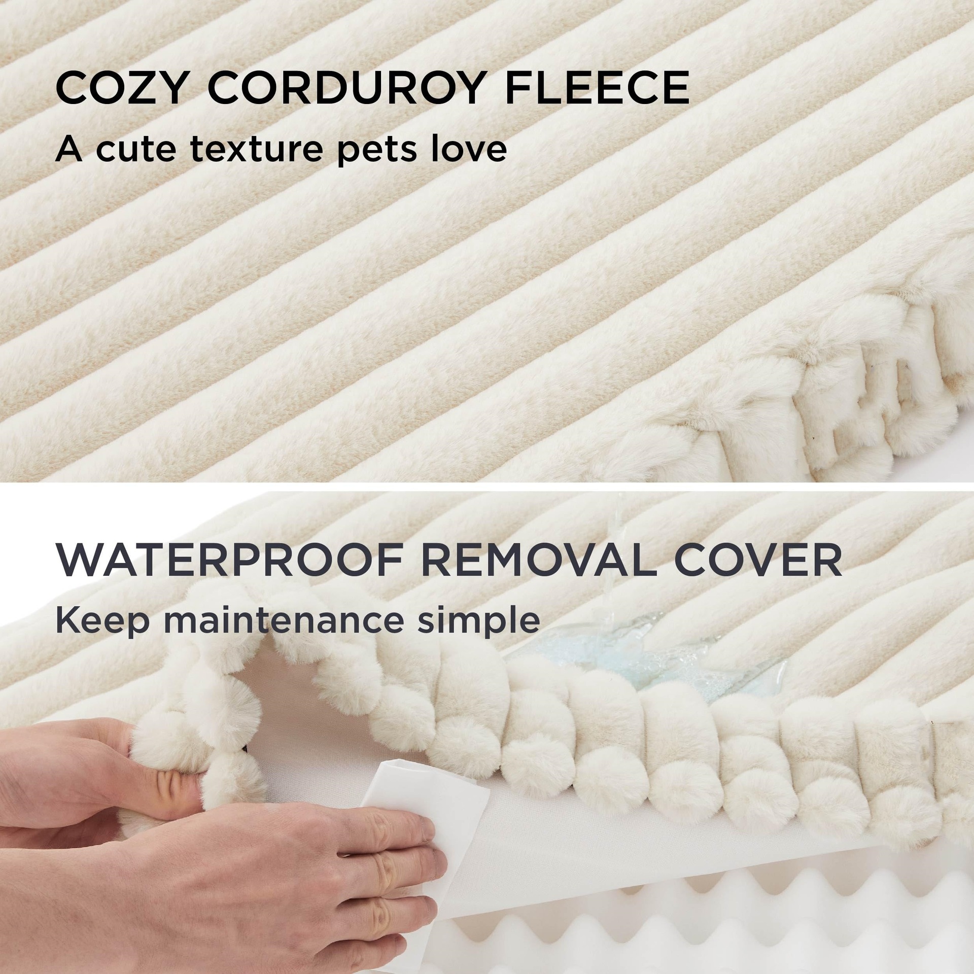 Large Dog Bed And Crate Cushion, Stylish Design, Balanced Support, 30D High-resilience Wave Memory Foam, With Removable And Washable Cover, Non-slip And Waterproof, Soft And Comfortable Pet Mat — foto 12