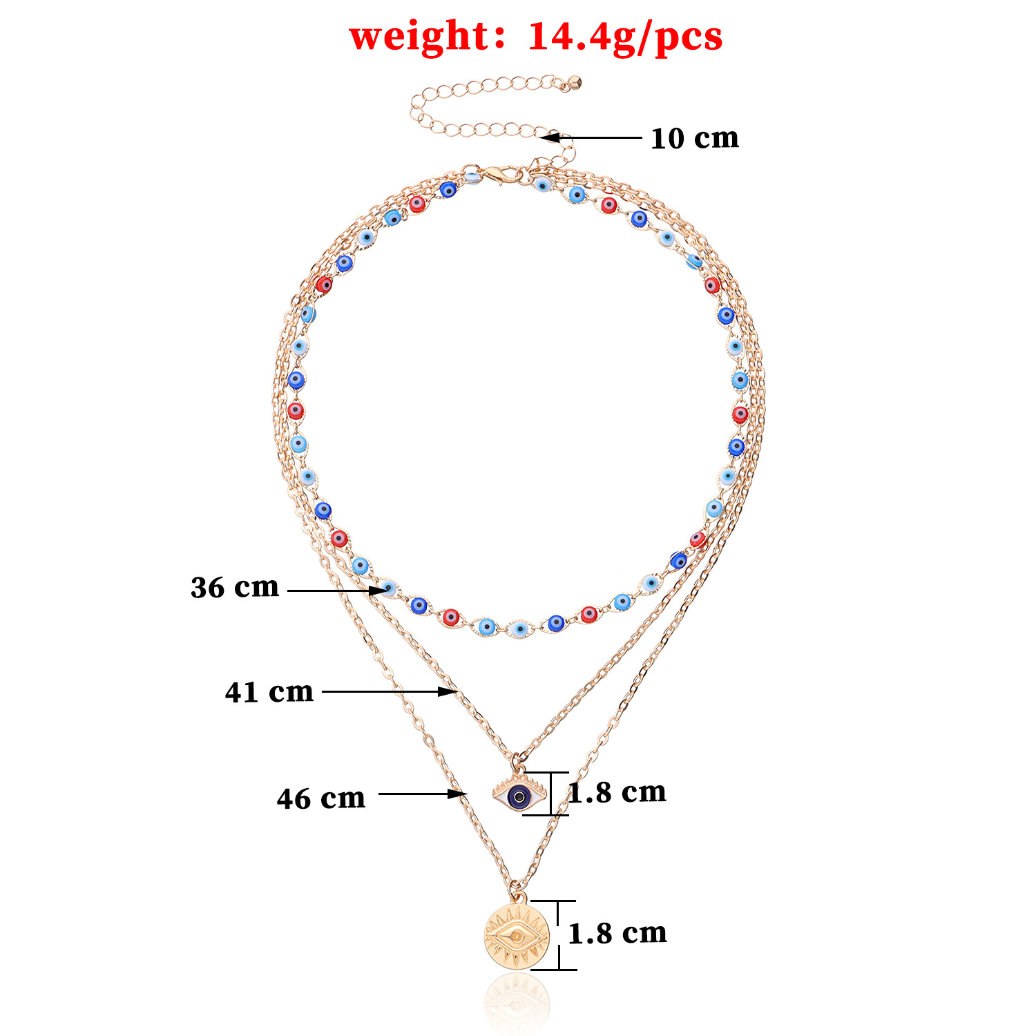 New Multi-Layer Devil's Eye Pendant Necklace Women