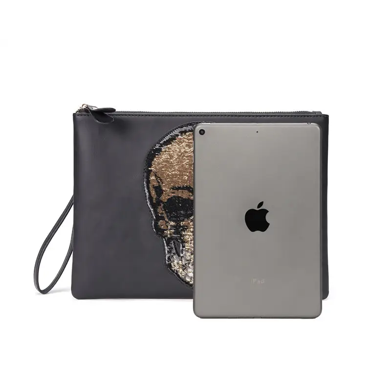 Ghost Head Clutch Men's Fashion Leather Clutch