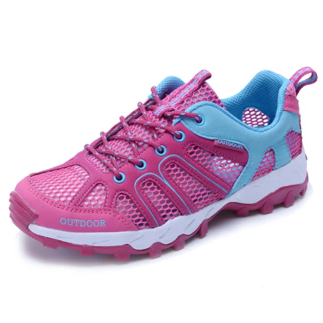 Outdoor Women's Hiking Shoes Breathable Outdoor Shoes Hiking Sneakers Red - Shop at LoveMi