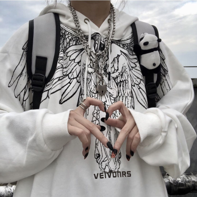 Men's And Women's Same Style Couple Sweater With Angel And Virgin Wings Pattern