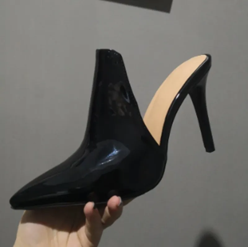 European and American Fashion Single Shoes Pointed Toe Stiletto High Heels Catwalk High Heels - Black