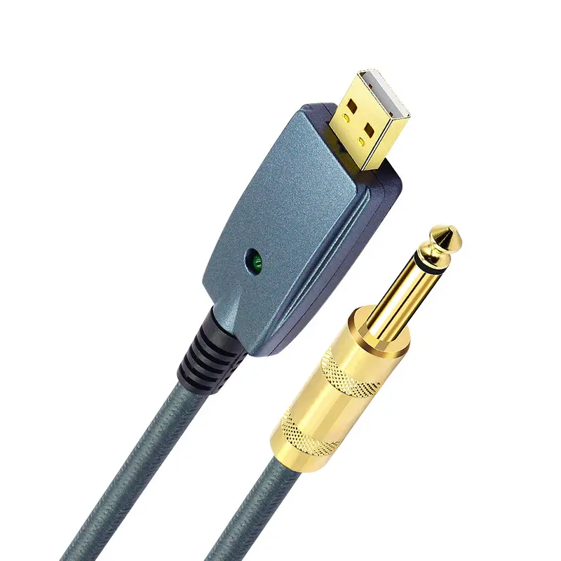 Laptop USB Male To 6.35MM Guitar Audio