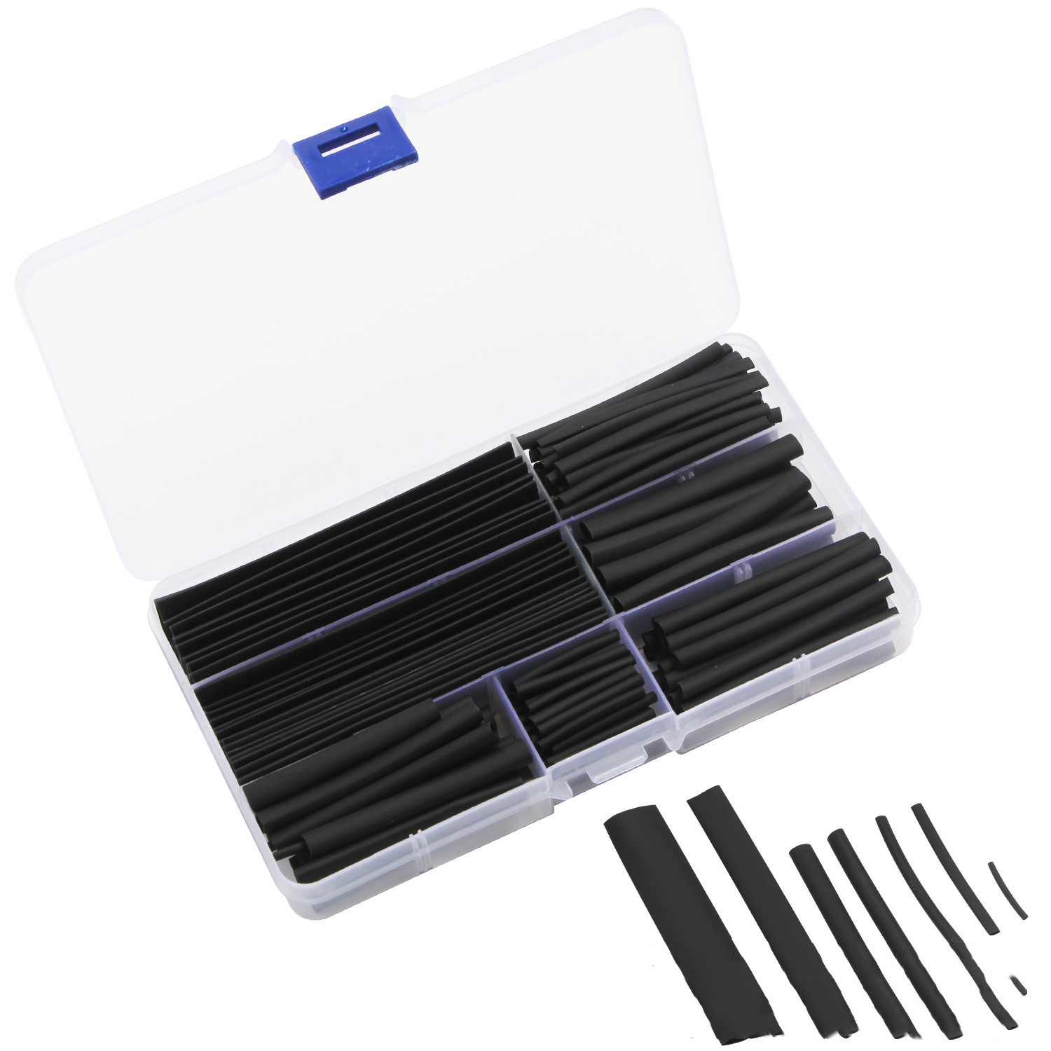 150pcs Boxed Environmental Protection Heat Shrinkable Tubing Black Heat Shrinkable Tubing