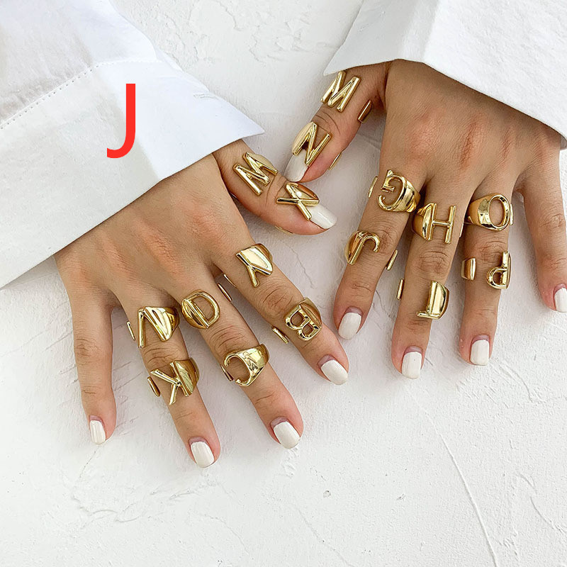 26 English Letters In Europe And America Exaggerated Retro Index Finger Ring