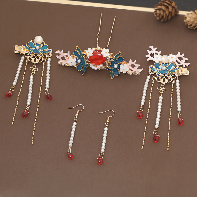 Antique Hanfu Tassel Hairpin Set Accessories