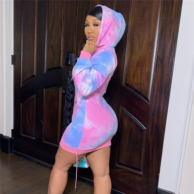 Tie-dye Gradient Long-sleeved Fashion Casual Skirt