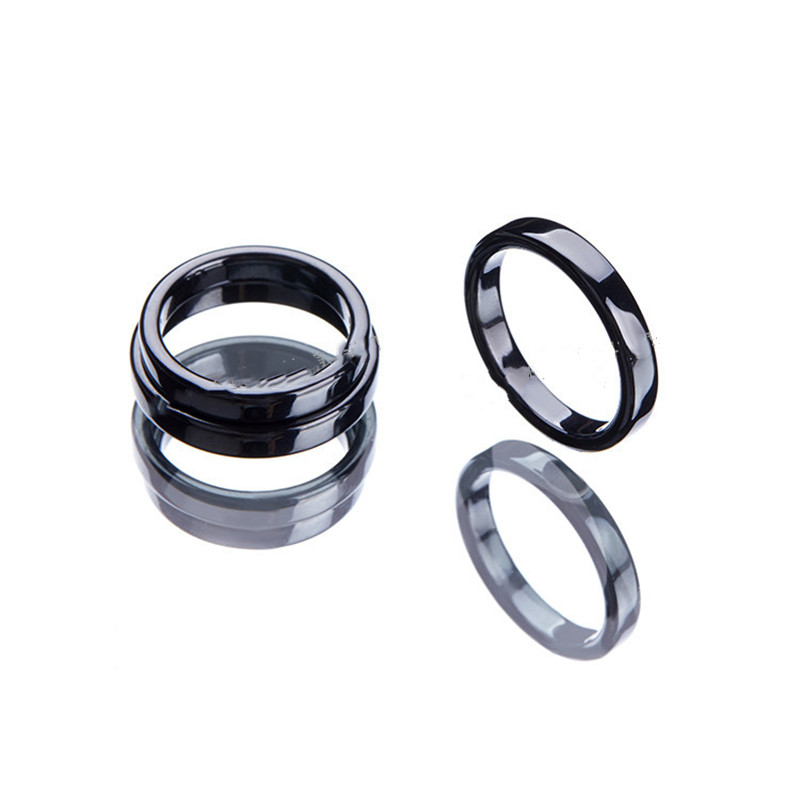 Hematite 4T Plane Magneto Ring Black Gallstone Ring