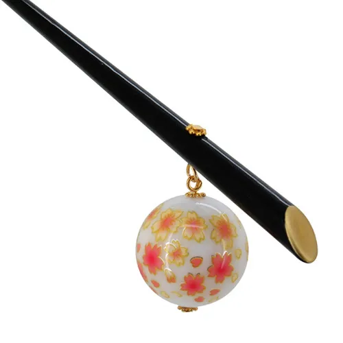 Sakura Pink Flower Bride Hairpin Acrylic Antique Hair Ornament White - Shop at LoveMi