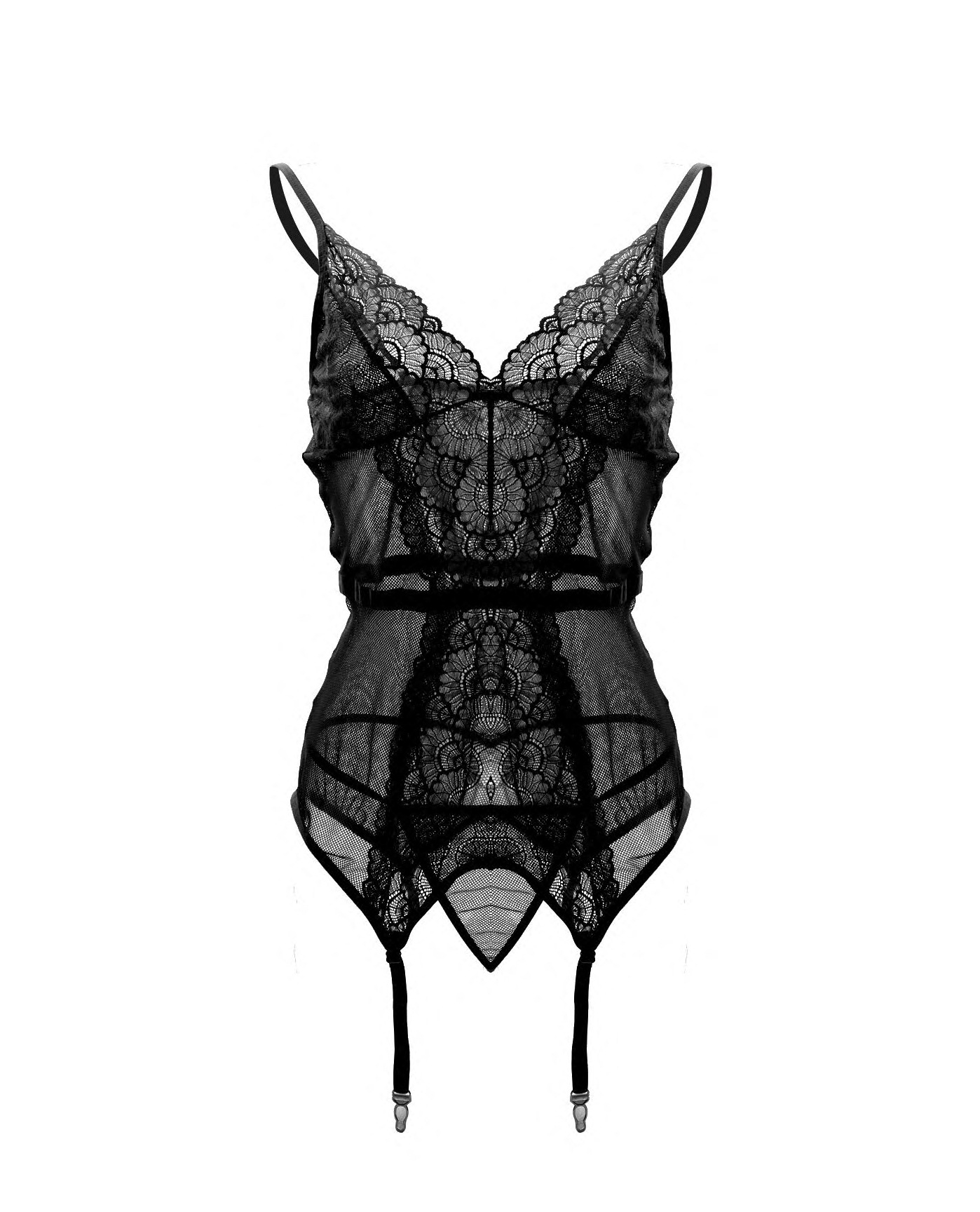 Suspender Underwear Lace Perspective Temptation Underwear With Garter Buckle Black - Shop at LoveMi