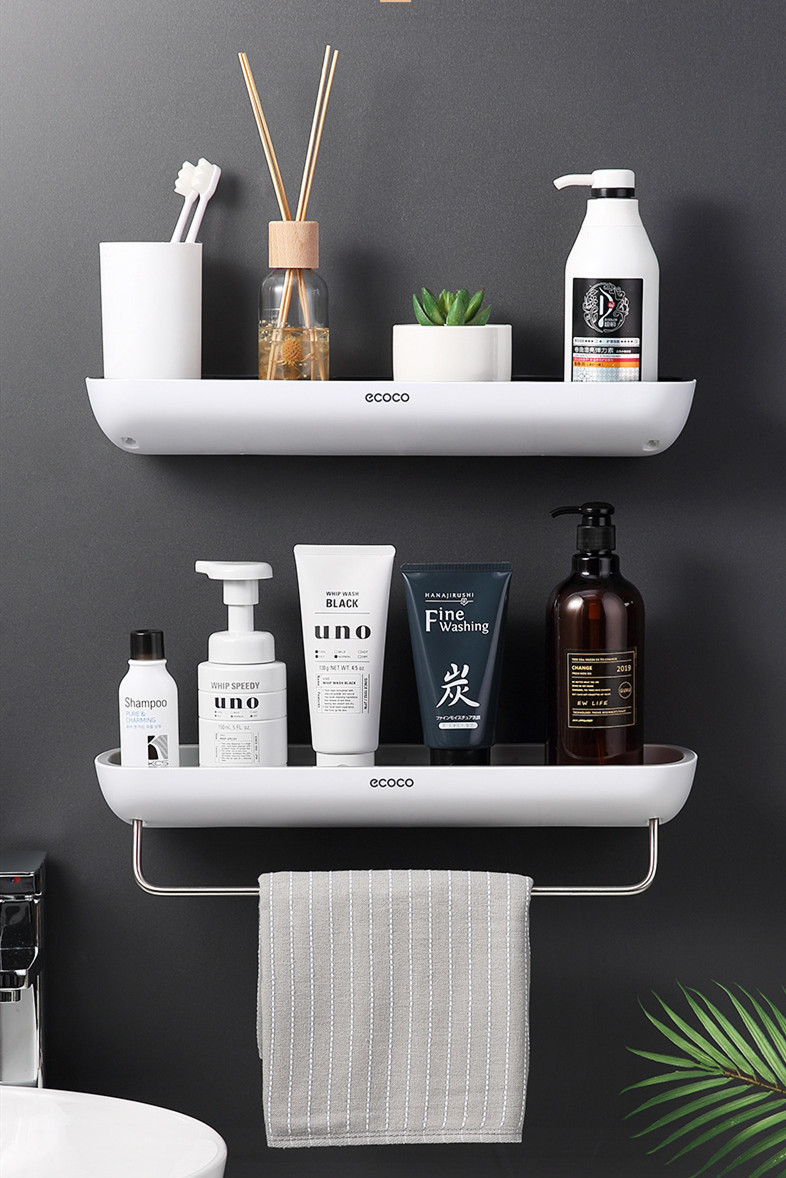 Hole-Free Wall-Mounted Bathroom Multifunctional Drain Storage Rack