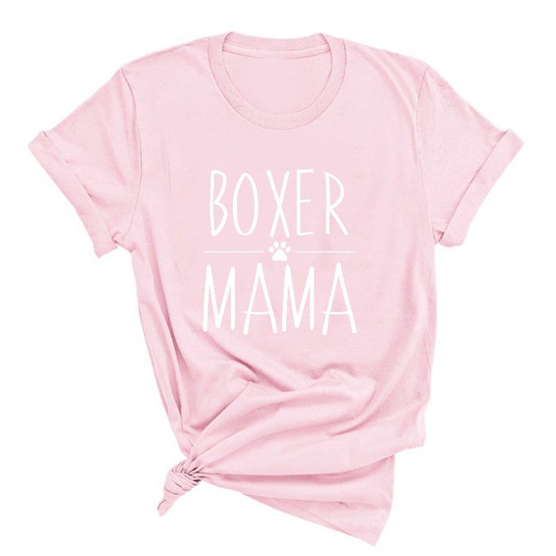 BOXER MAMA Fashion New Printed Letter Short Sleeve