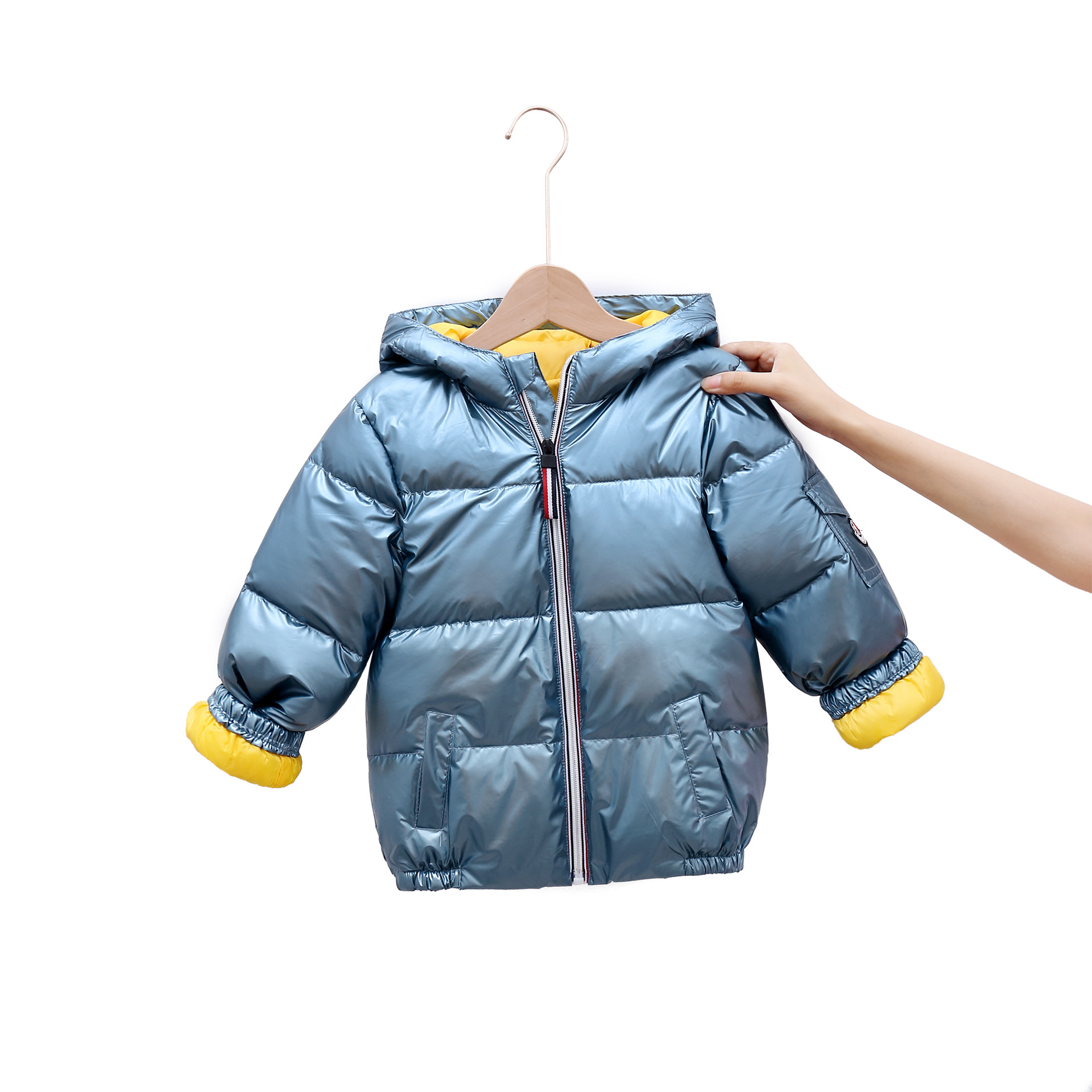 Children's Space Glossy Padded Down Jacket thumbnail 5
