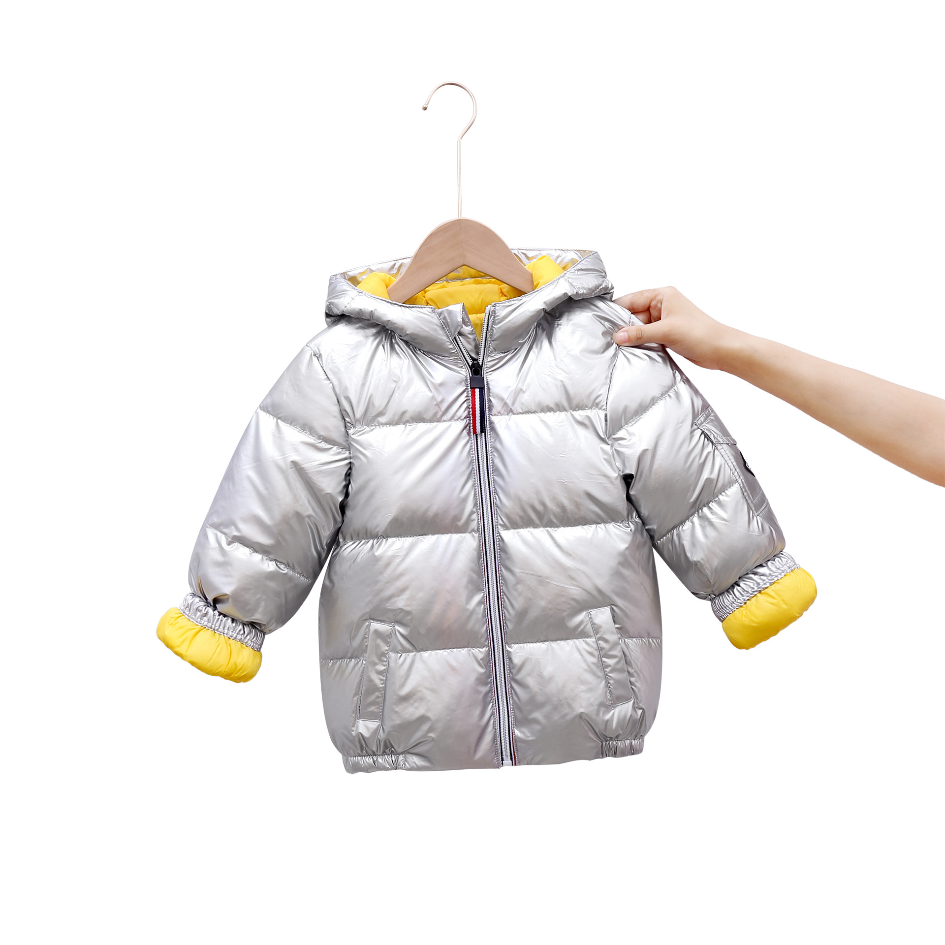 Children's Space Glossy Padded Down Jacket thumbnail 8