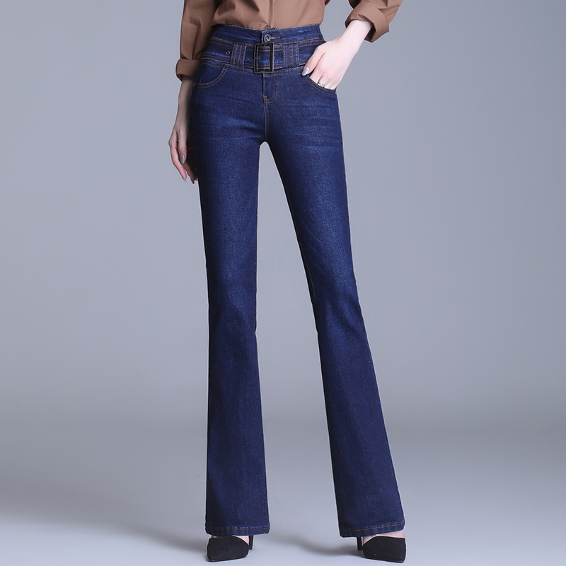 Title 7, Koreaanse casual bootcut jeans met hoge taille ...