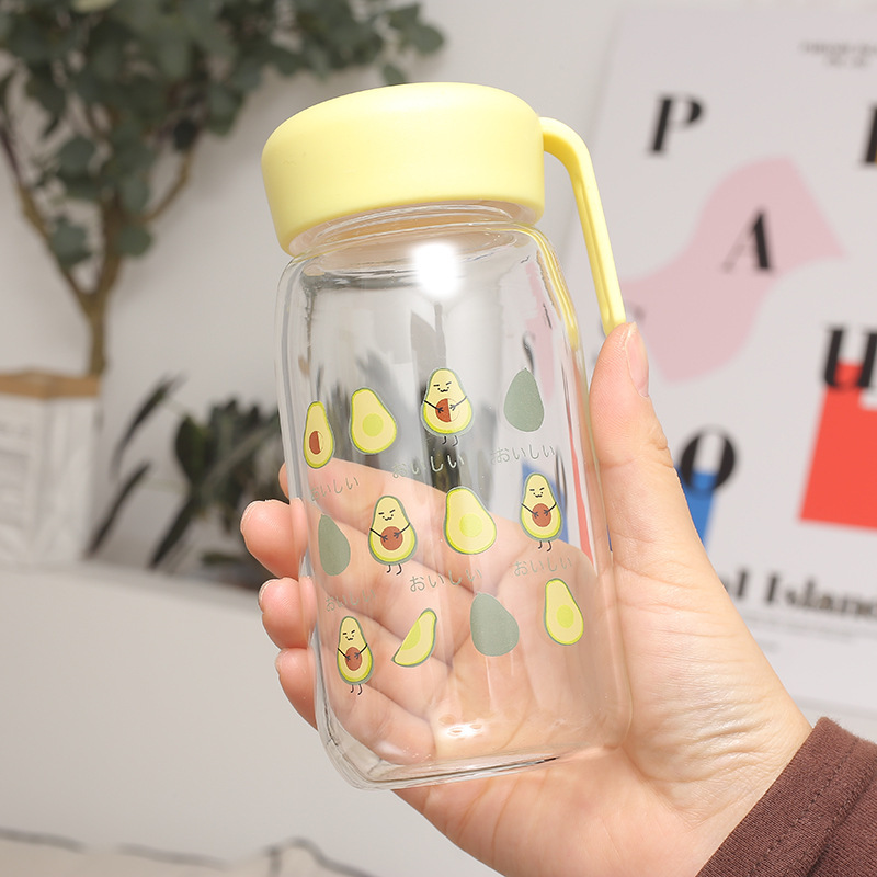 Portable Personality Creative Avocado Glass Cup