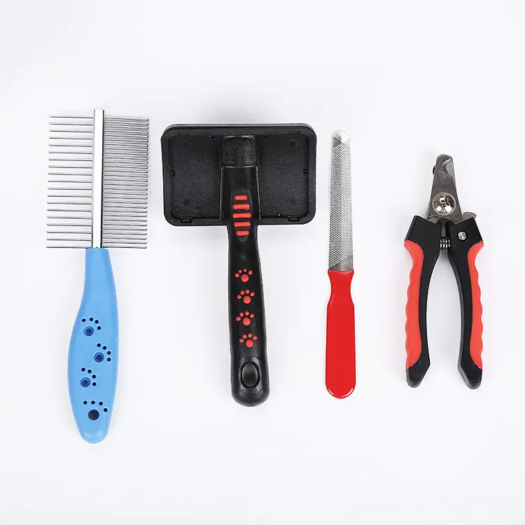 Pet Products Cat and Dog Comb Nail Clippers 4-piece