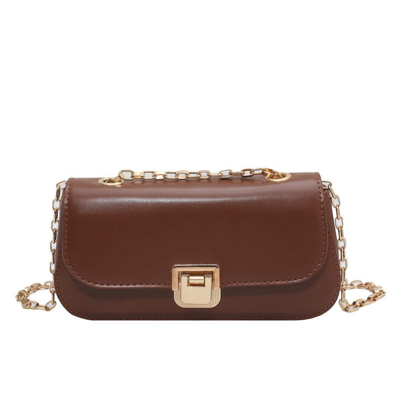 Vintage All match Chain Shoulder Bag Coffee - Shop at LoveMi