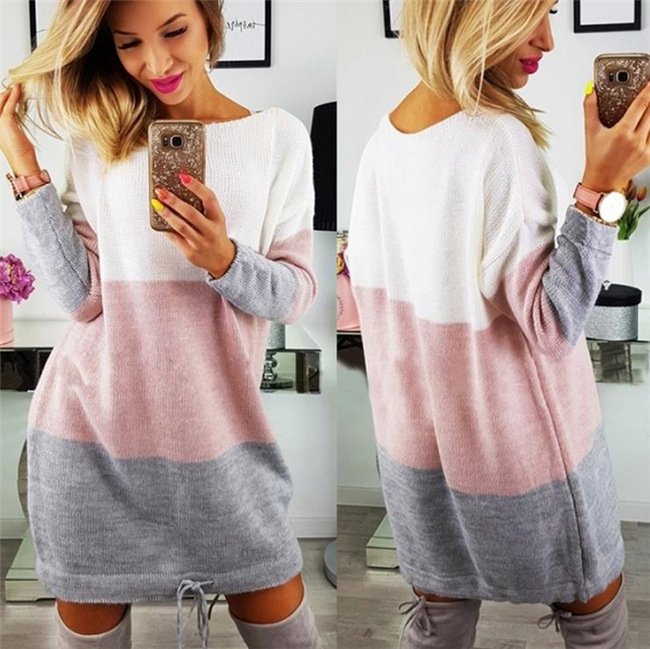 Alina - Elegante collo largo maglia vestito