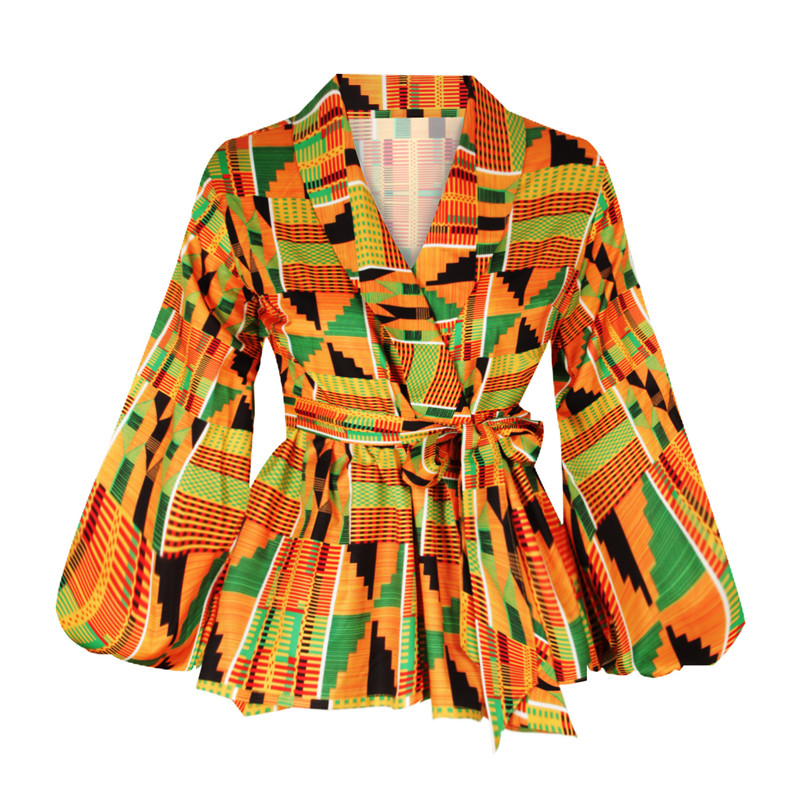 African Printed Blouse And Blouse For S-XL Ladies