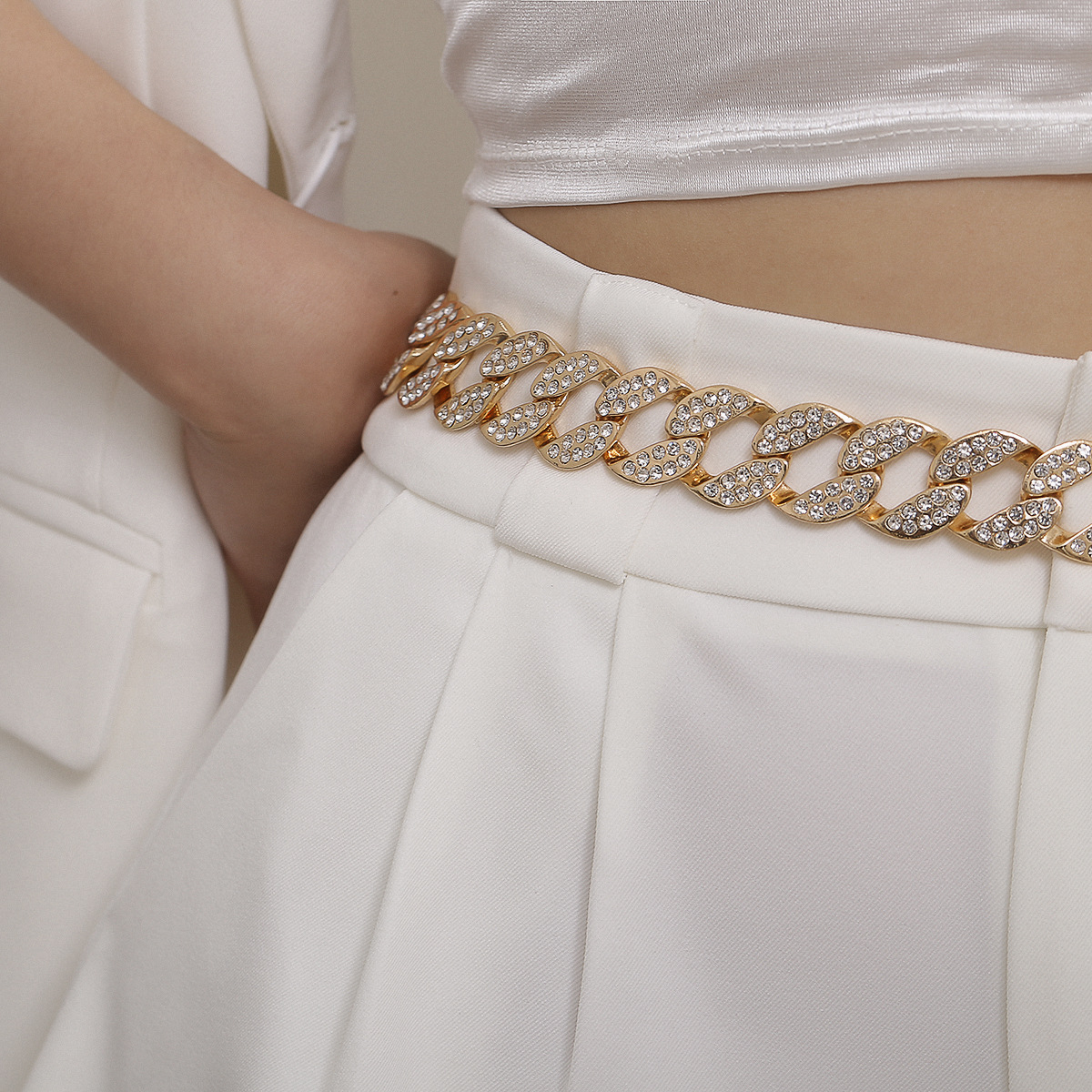 Generous Geometry Zircon Body Chain Waist Chain