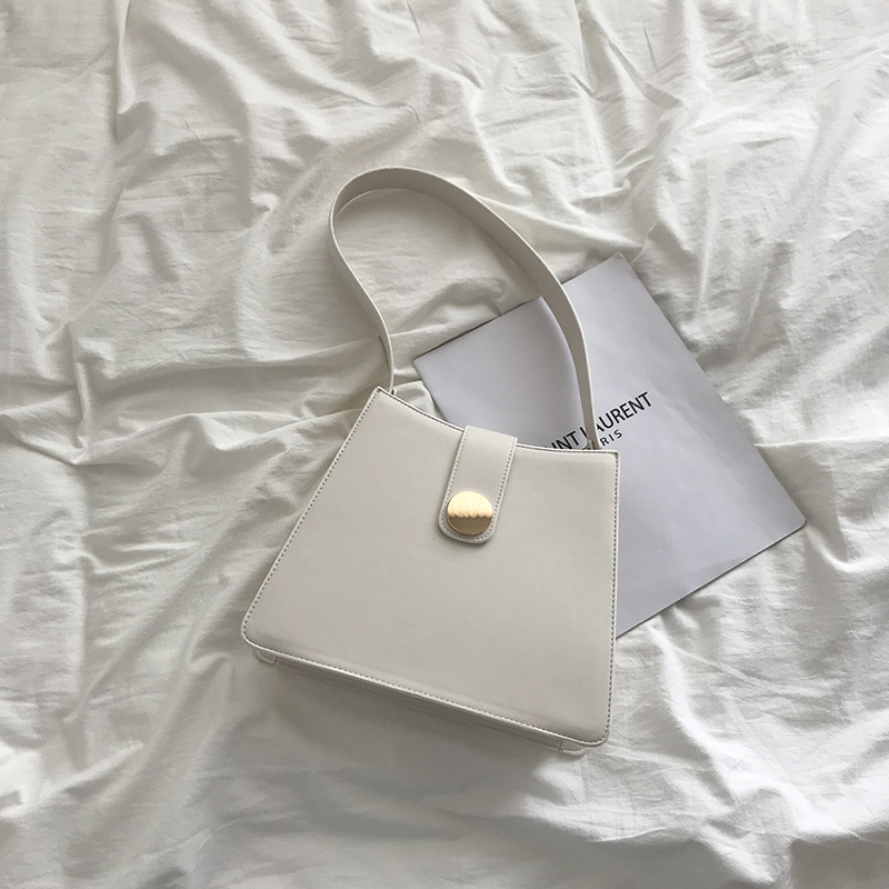 Retro Solid Color Simple Underarm Bag All Match White - Shop at LoveMi