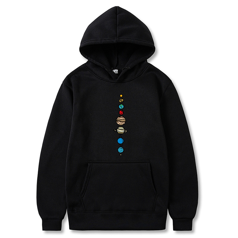Solar System Planets and Sky Men's and Women's Hooded Sweater