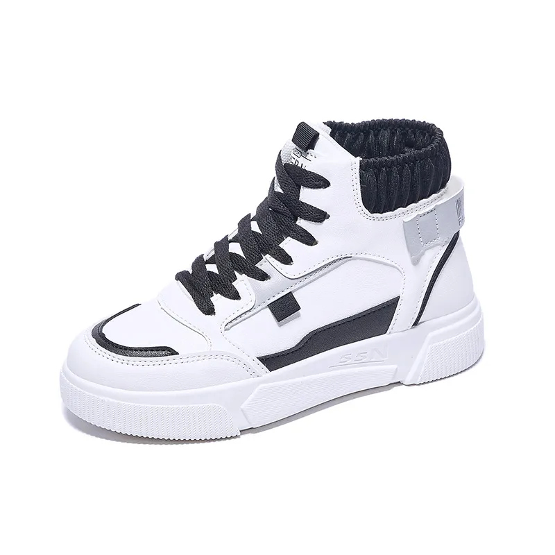 Women's Spring Platform High top Sneakers - Black