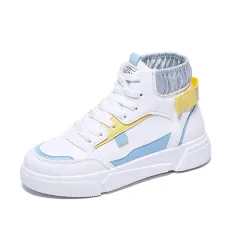 Women's Spring Platform High top Sneakers - White - View 1