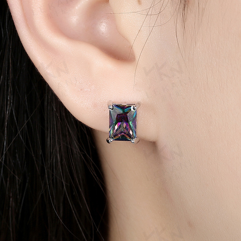 Color Zirconium Earrings Trend Earrings Japanese and Korean Fashion Trends