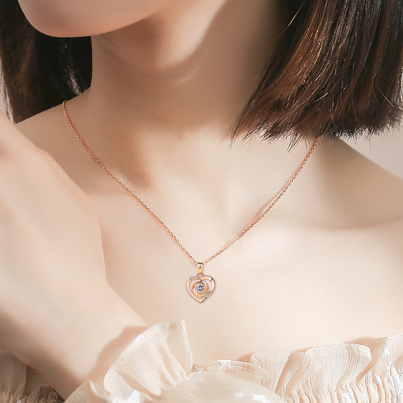 Sterling Silver Eternal Heart Necklace Women