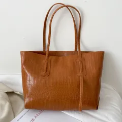 Fashion Simple Large-capacity One-shoulder Tote Bag - Brown - View 1