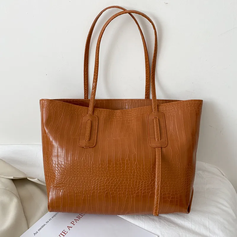 Fashion Simple Large-capacity One-shoulder Tote Bag - Brown