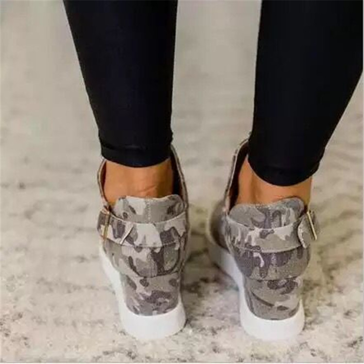 Camouflage Increased Casual Shoes Canvas Plus Size 43 Lazy Shoes