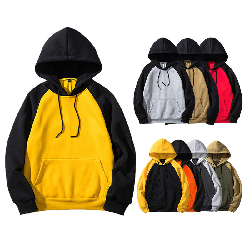 Title 3, Hoodie Solid Color Stitching Contrast Color Hood