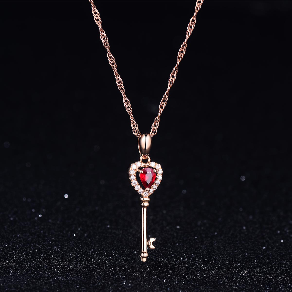 Key Water Drop Diamond Pendant Women's Luxury Clavicle Chain