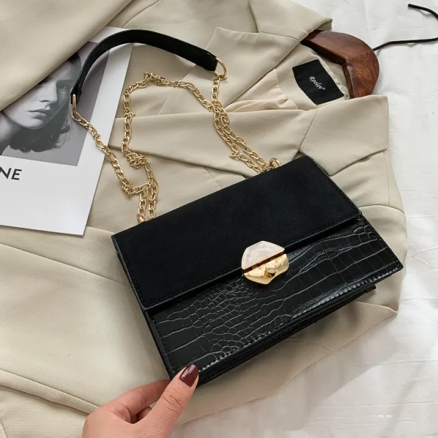Fashion All Match Ins Net Red Chain Western Style One Shoulder Messenger Bag Black - Shop at LoveMi