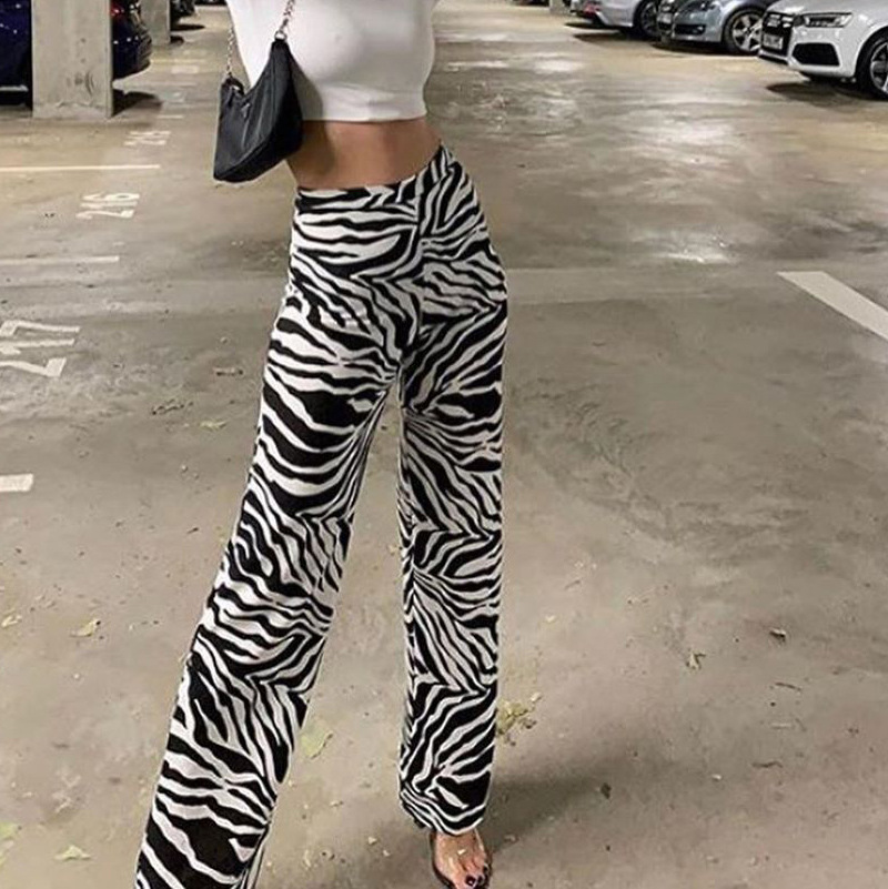 New Style Zebra Print Fashion Wide-Leg Pants