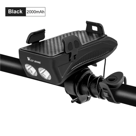 Bicycle Mobile Phone Holder with Electric Bell Horn Front