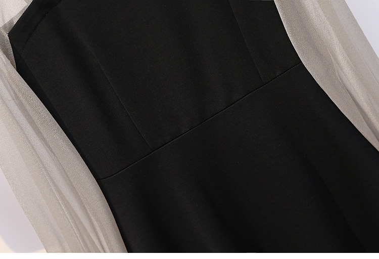 Fat Sister Is Thin And Age-Reducing Western Style Mesh Stitching Dress To Cover Belly