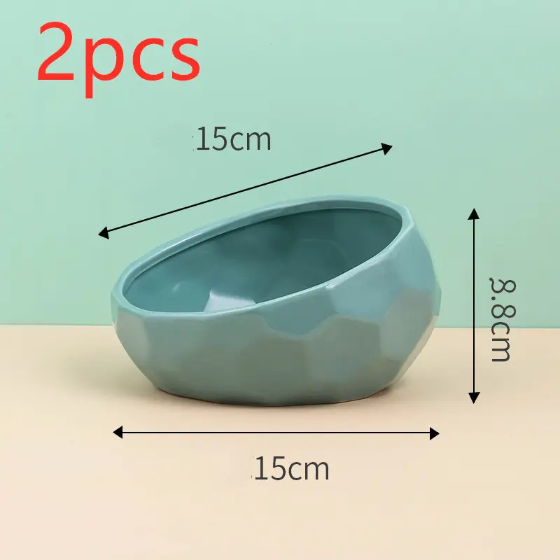 Pet Supplies Bowl Ceramic Cat Dog Oblique