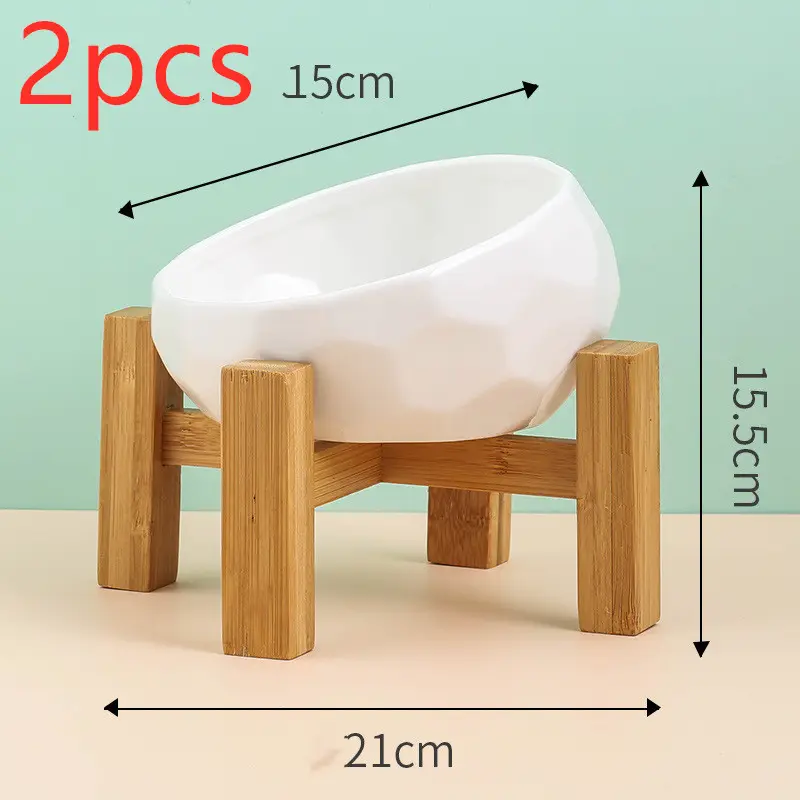 Pet Supplies Bowl Ceramic Cat Dog Oblique