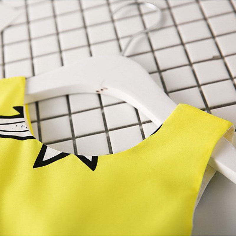 Girl's Dress With Big Bow Yellow Gauze Skirt