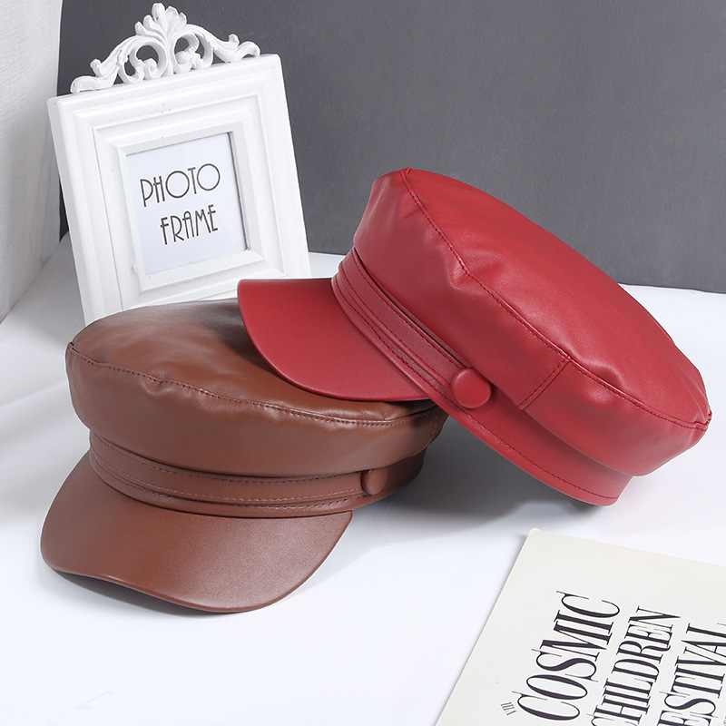 Japanese Flat-Top Navy Hat Breathable British Retro Octagonal Hat